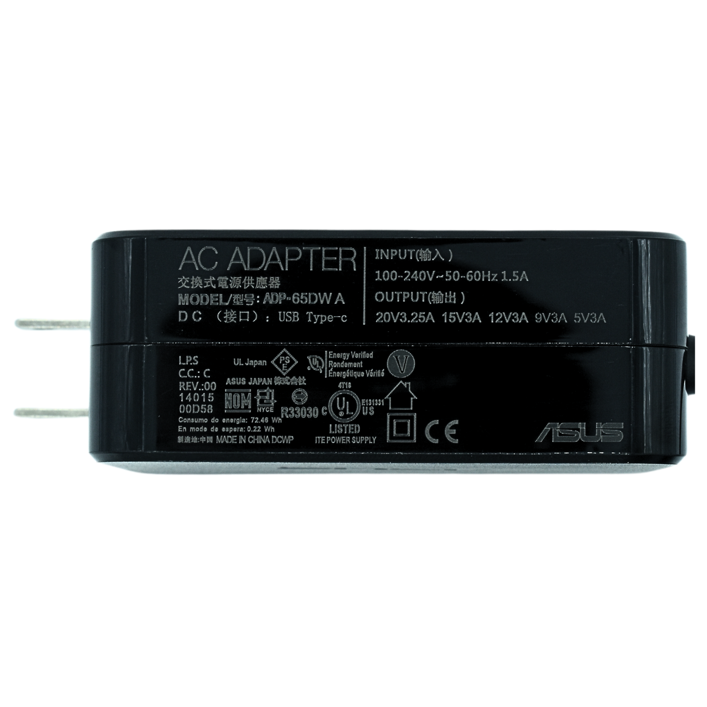 AO-AS65WC Adaptador Original 65W para ASUS 20V 3.25A TIPO C / USB C AC65-00