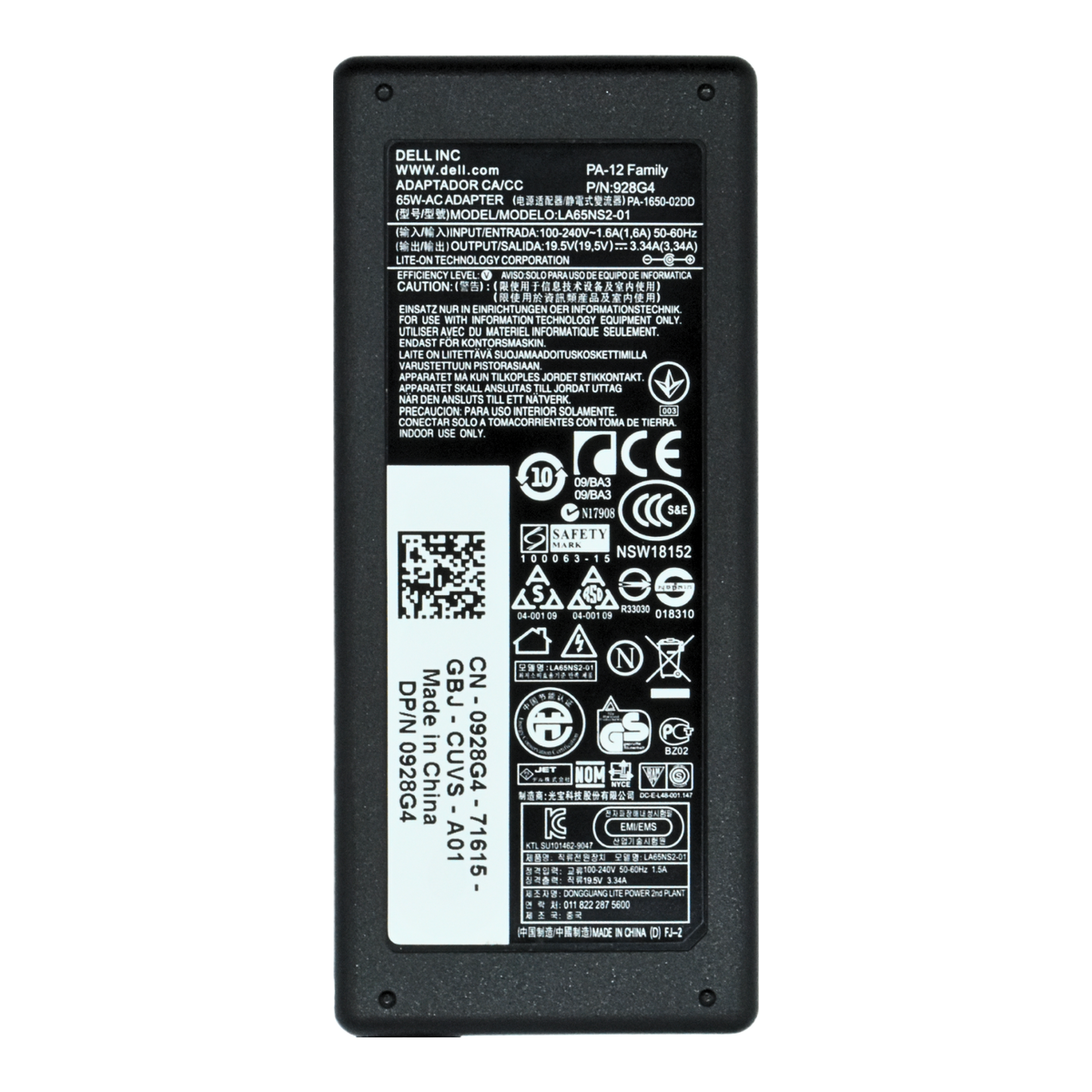AO-D65W Adaptador Original 65W para DELL 19.5V 3.3A (7.4X5.0) S2 6TM1C DE1508 - Tecnología AltérCo