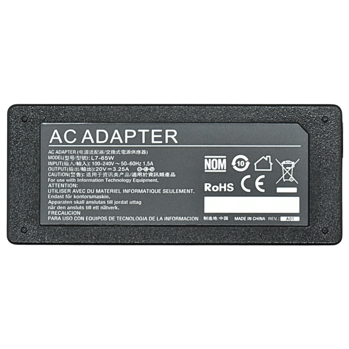 EK-L7-65W Adaptador de Corriente 65W 20V / 3.25A (LENOVO CUADRADA) Marca EKO - Tecnología AltérCo
