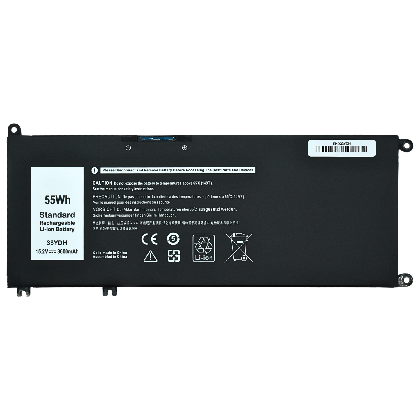 EKD33YDH Bateria Interna (P) 15.2V para Dell Inspiron 7577 7000 7773 7778 7779 7786 33YDH - Tecnología AltérCo