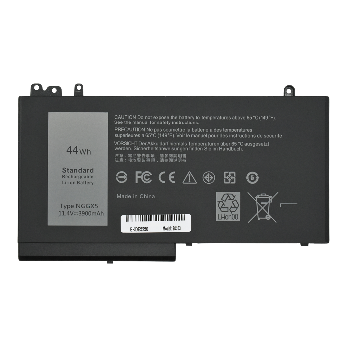 EKDE5250 Bateria 11.4V 3000mA para Dell Latitude E5250 E5270 E5470 E5270 Series W9FNJ RDRH9 53VJ6 451-BBUL RDRH9 0JY8D6 NGGX5 - Tecnología AltérCo