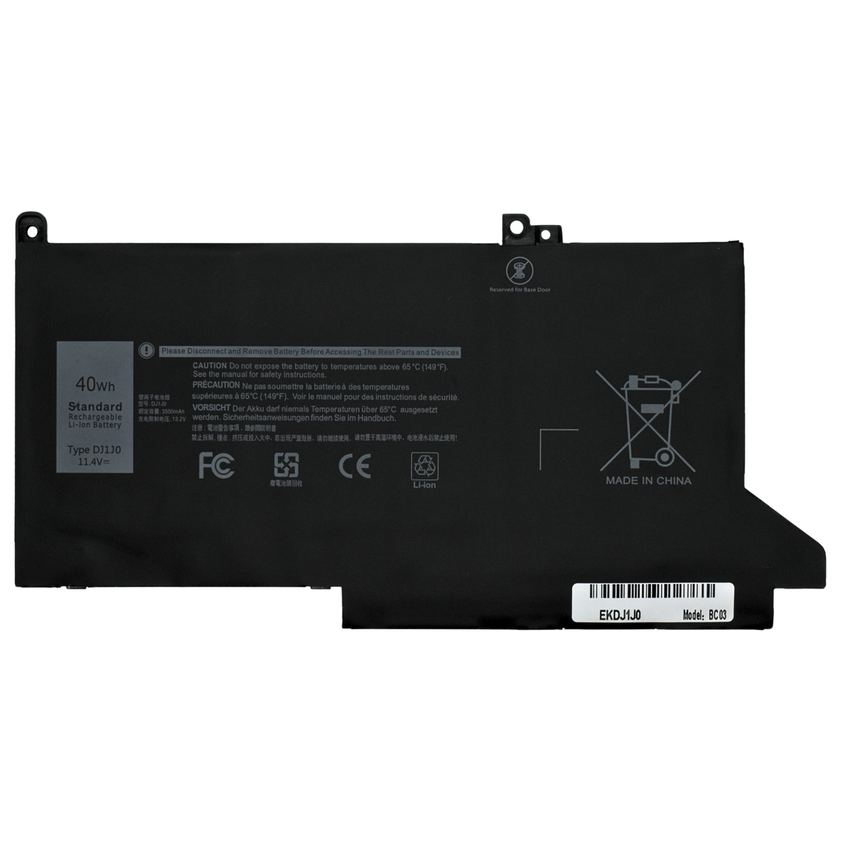 EKDJ1J0 Bateria Interna (P) 11.4V para Latitude 12 7480 7490 7280 E7280 7290 E7290 13 E7380 E7390 7380 7390 14 E7480 E7490 Series DJ1J0 / DJ1JO PGFX4 - Tecnología AltérCo