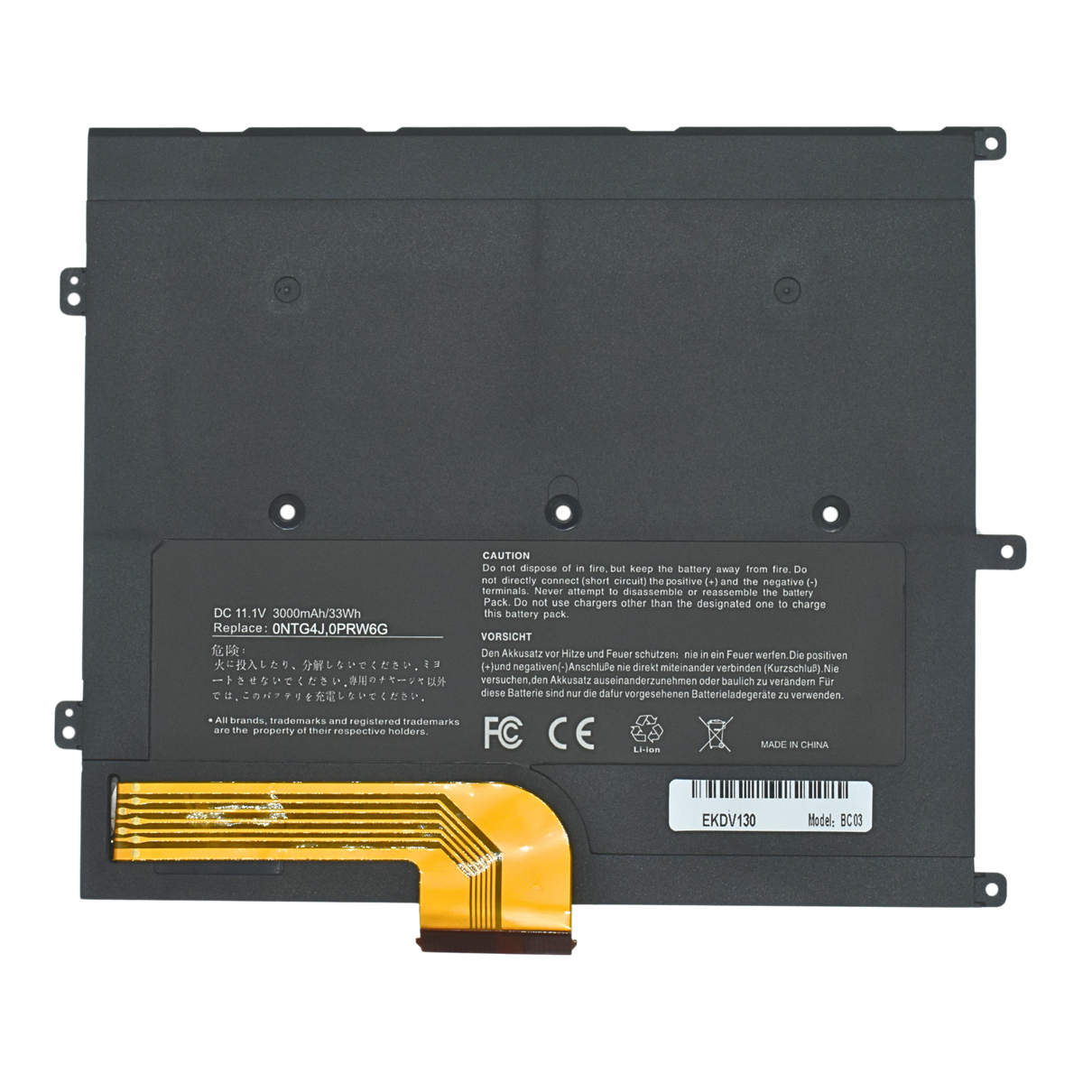 EKDV130 Bateria Interna de 6 Celdas para Dell Vostro V13 V130 V131 V1300 V13z en Negro - Tecnología AltérCo
