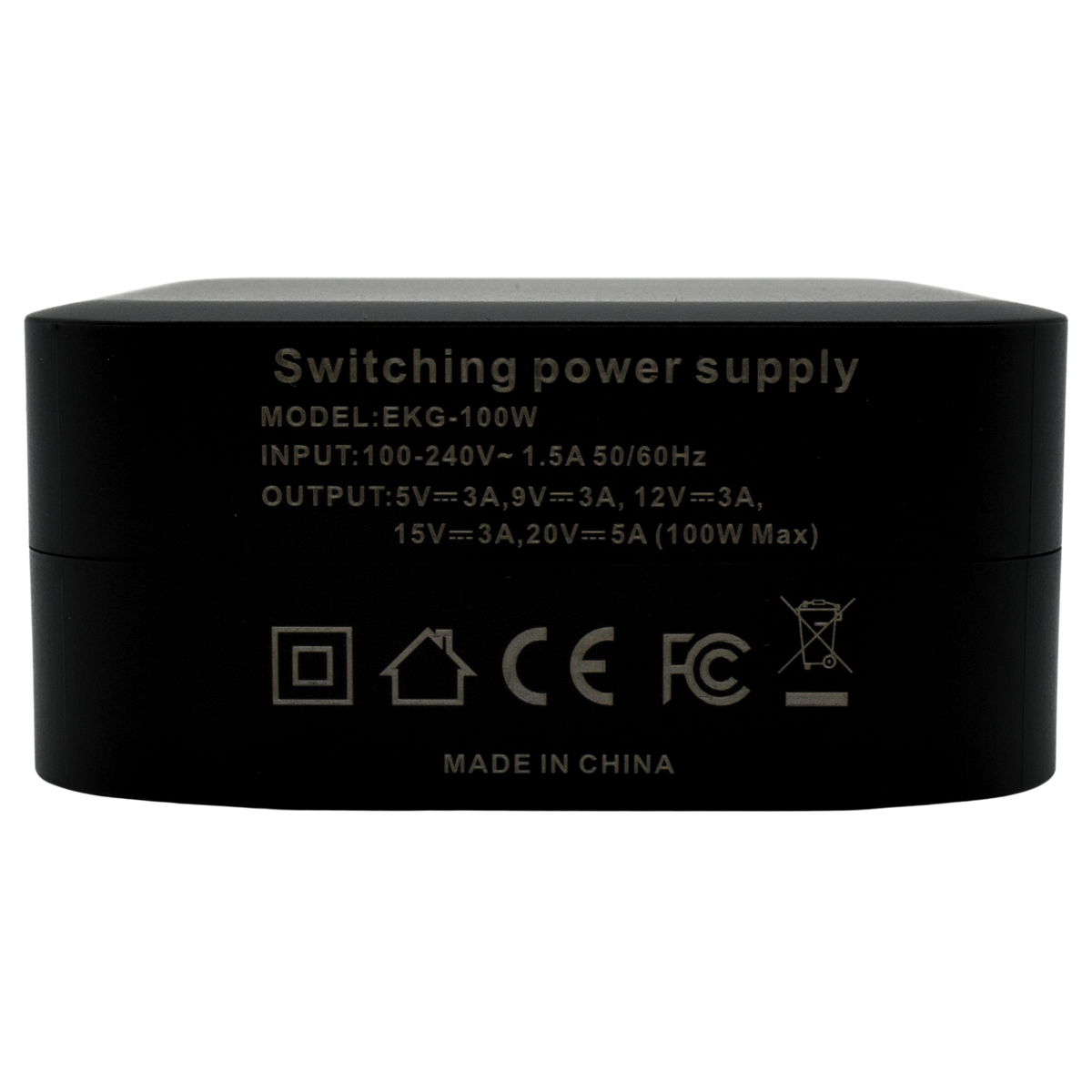 EKG-100W Cargador de Pared GaN PD 100W 2.5A / 5V 3A/9V Tipo USB C