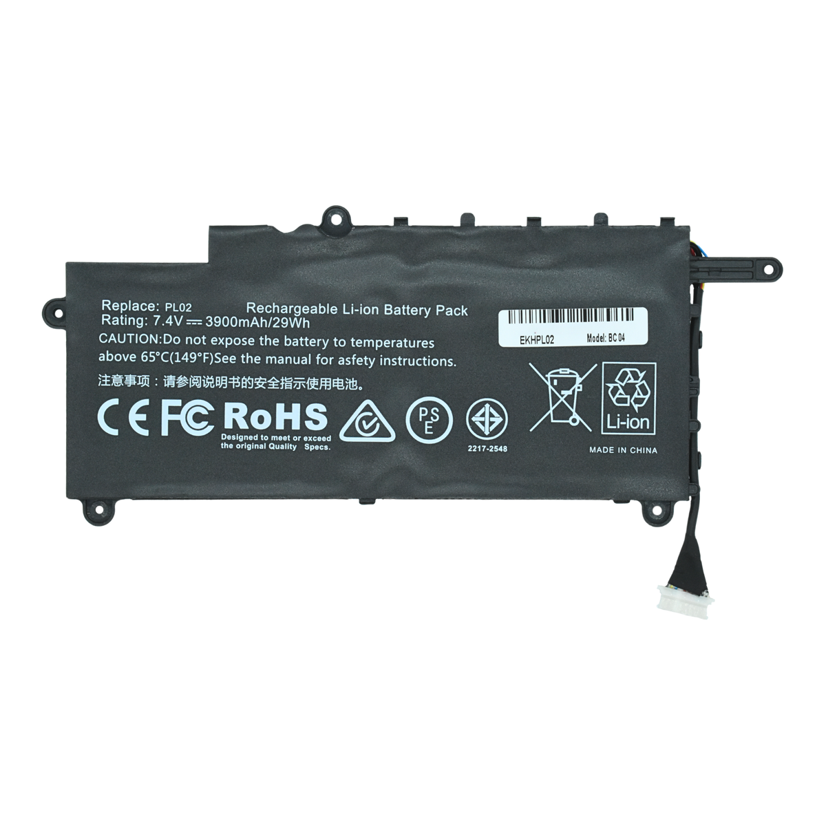 EKHPL02 Bateria Interna (P) 7.6V para HP 11N-X360, 11-N010dx 11-n026br, 11-n010la HSTN-DB6B, 751875-00, PL02XL - Tecnología AltérCo