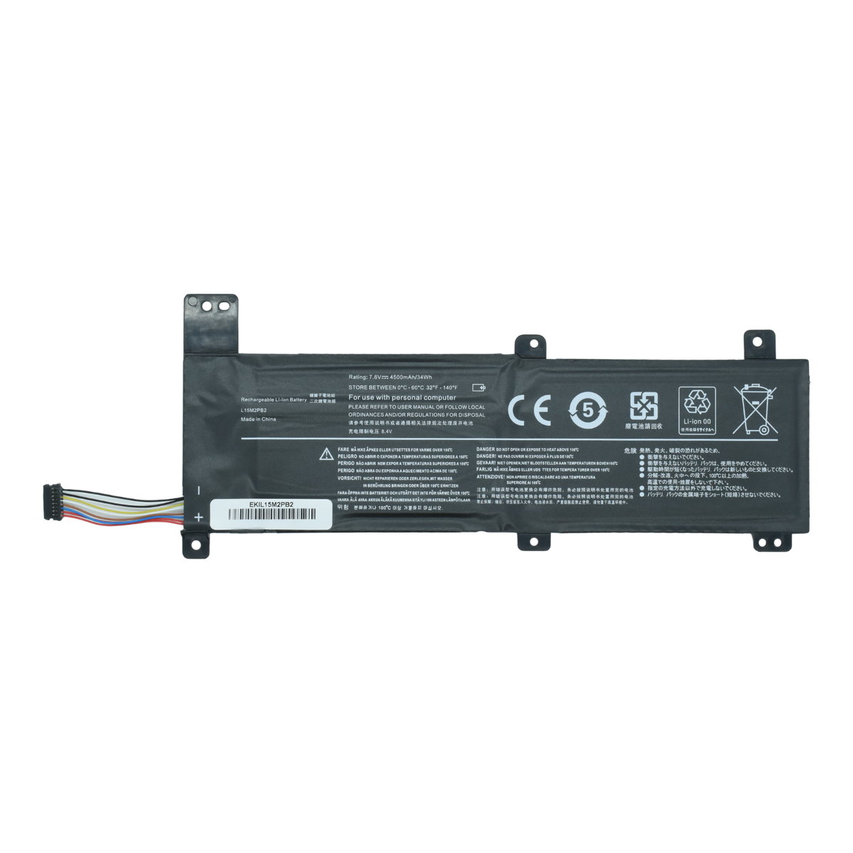 EKIL15M2PB2 Bateria 7.6V para Lenovo IdeaPad 310-14IAP 310-14IKB 310-14ISK Series L15C2PB4 L15M2PB2 - Tecnología AltérCo