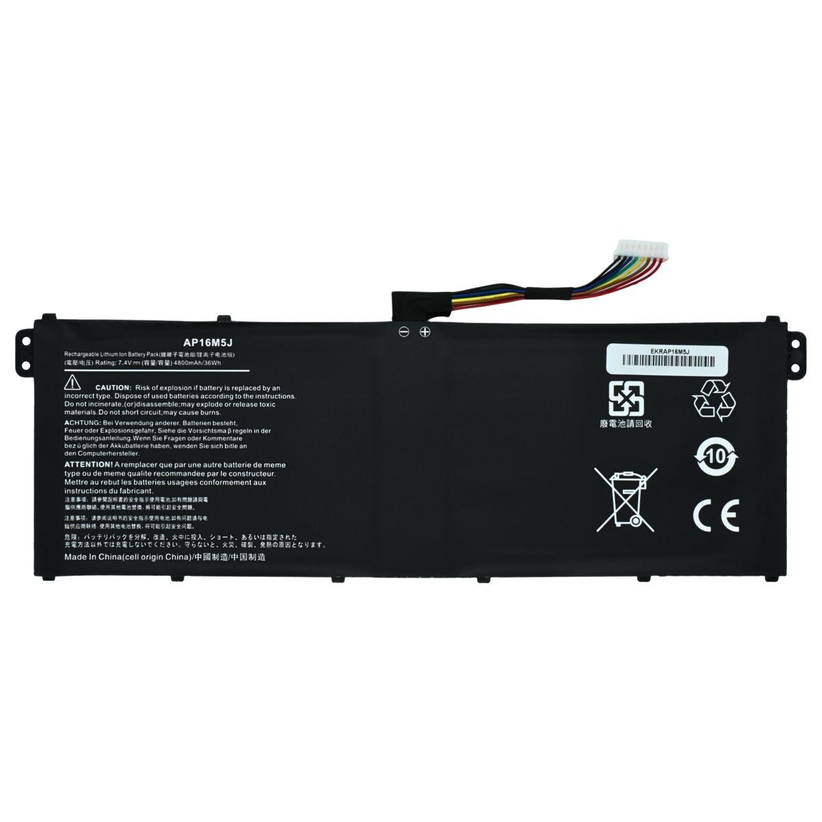 EKRAP16M5J Bateria Interna (P) 7.7V para Acer Aspire A114-31 A314-31 A315-21 A315-51 A515-51 ES1-523 Series AP16M5J - Tecnología AltérCo