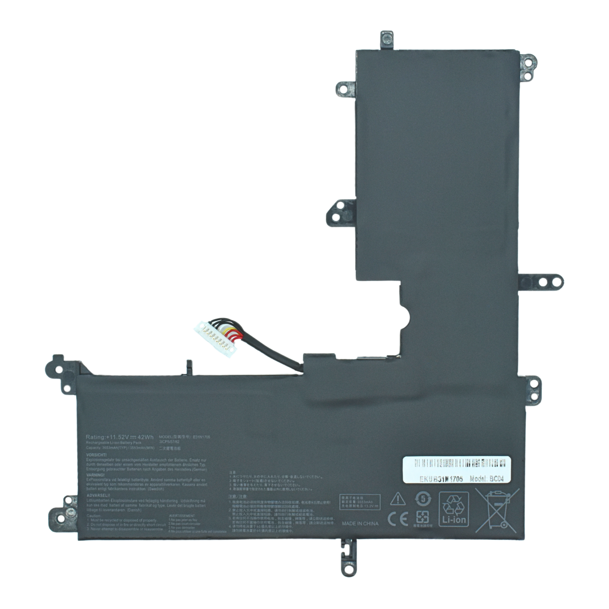 EKUB31N1705 Bateria 14.8V 45wh para ASUS VivoBook Flip 14 TP410 TP410U TP410UA TP410UF TP410UR TP410UAR B31N1705 - Tecnología AltérCo