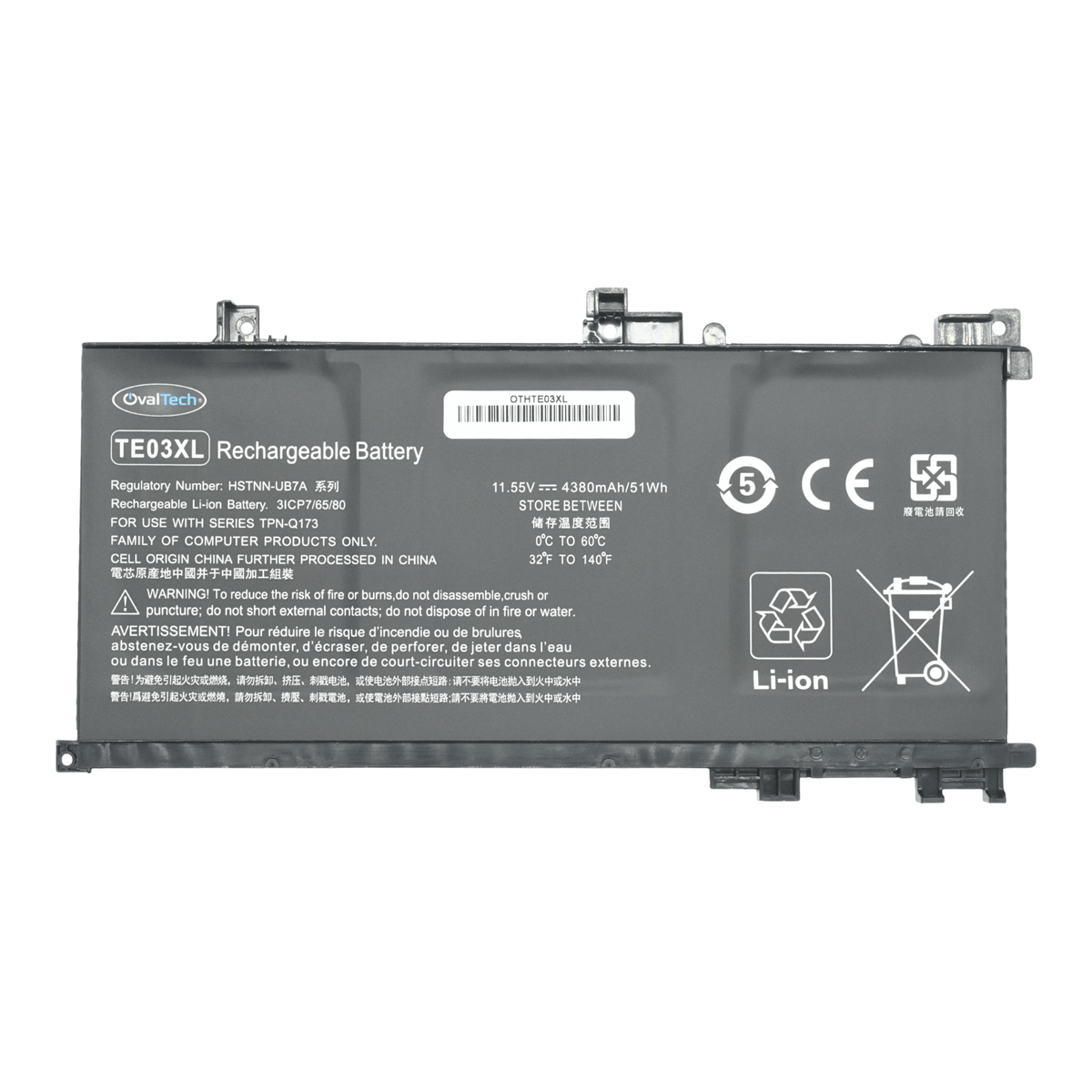 OTHTE03XL Bateria 11.55V para HP Pavilion 15 UHD OMEN 15 15-AX000 5-BC000 15-BC015TX Series HSX TE03XL Marca Ovaltech