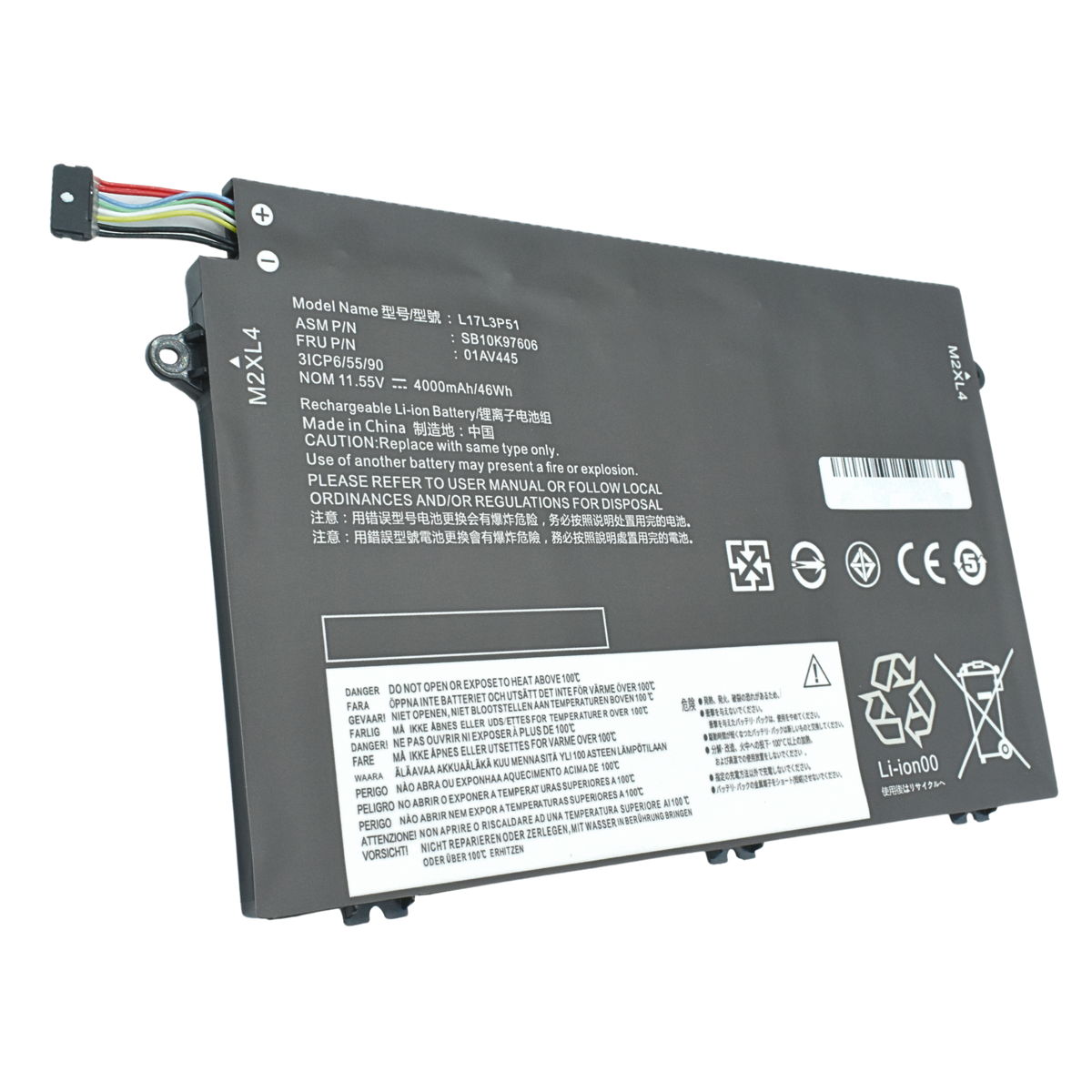EKI01AV448 Bateria 11.1V 45Wh para Lenovo ThinkPad E480 E485 E495 E580 E585 E490 E590 E595 Series 01AV448 - Tecnología AltérCo