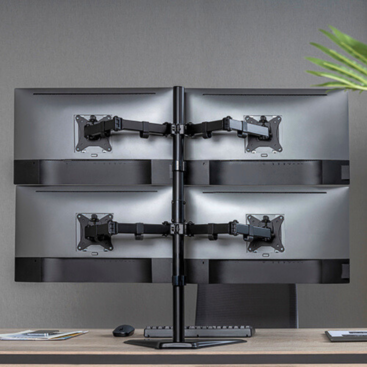 Soporte Monitor de Escritorio OVME-Q1332 Soporte QUAD de Escritorio para 4 Monitores LCD de 13inch a 32inch (Resistencia 8kgs) Marca Ovaltech