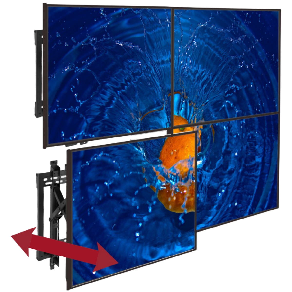OVW-4580 Soporte de Pared para TV de 45 a 80 (Resistencia 70kgs) Pop Out LANDSCAPE Video Wall Marca Ovaltech - Tecnología AltérCo