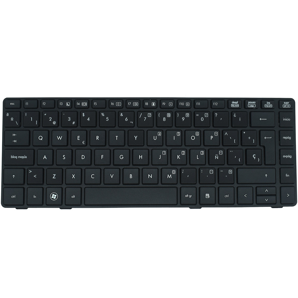 TEC069 Teclado color Negro (SP) para HP EliteBook 8460p 8460w 8470p 8470w Point Stick / Con Marco - Tecnología AltérCo