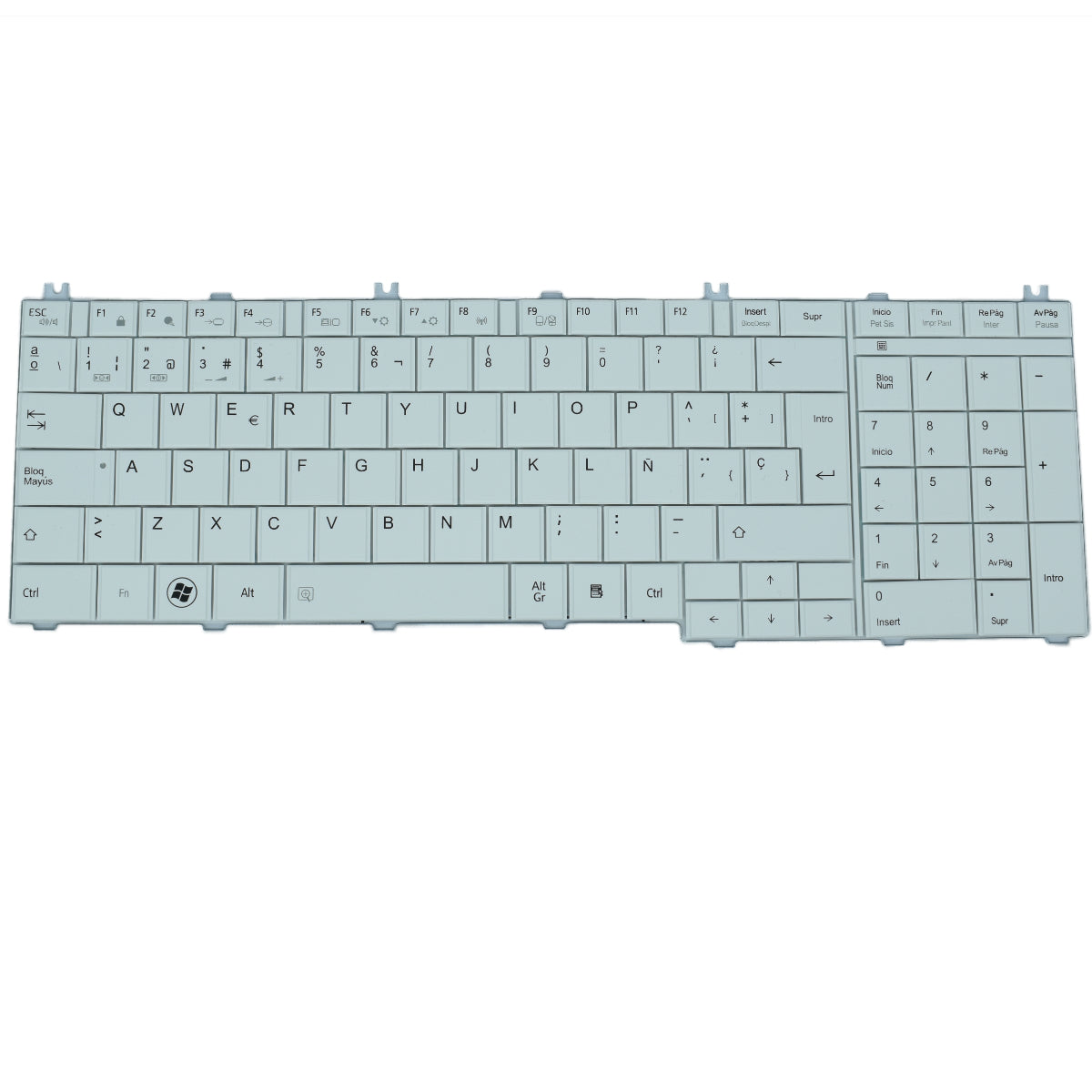TEC168 Teclado color Blanco (SP) para TOSHIBA Satellite C655, Satellite C655D, Satellite C650