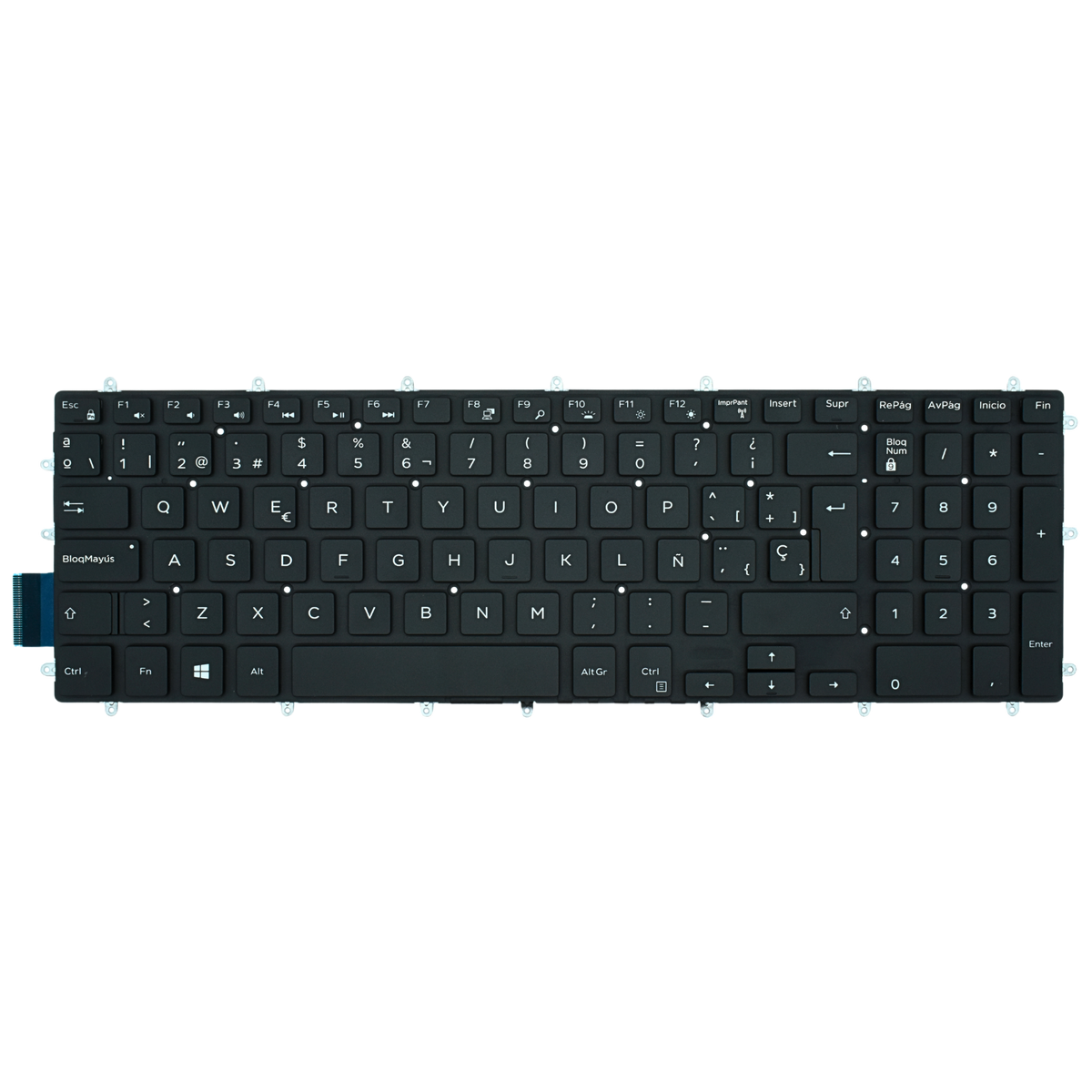TEC573 Teclado color NEGRO (SP) para Dell Inspiron 15 Gaming 15-7566 15 5567 5565 17 7000 Series 17-7778 17-7779 BACKLIGHT (SIN MARCO) - Tecnología AltérCo