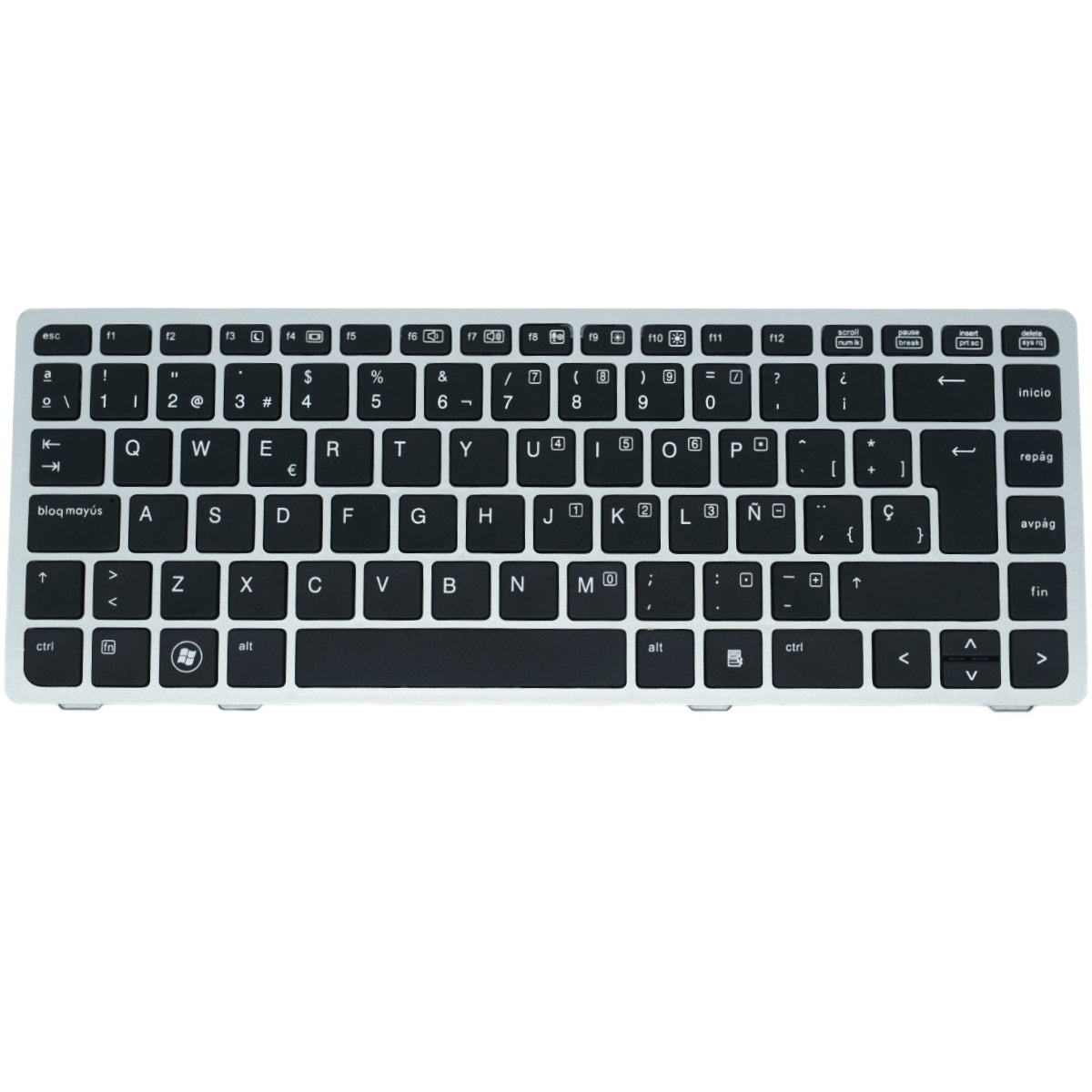 TEC004B Teclado color plata (SP) para HP Elitebook 8460P (SIN Point Stick) - Tecnología AltérCo