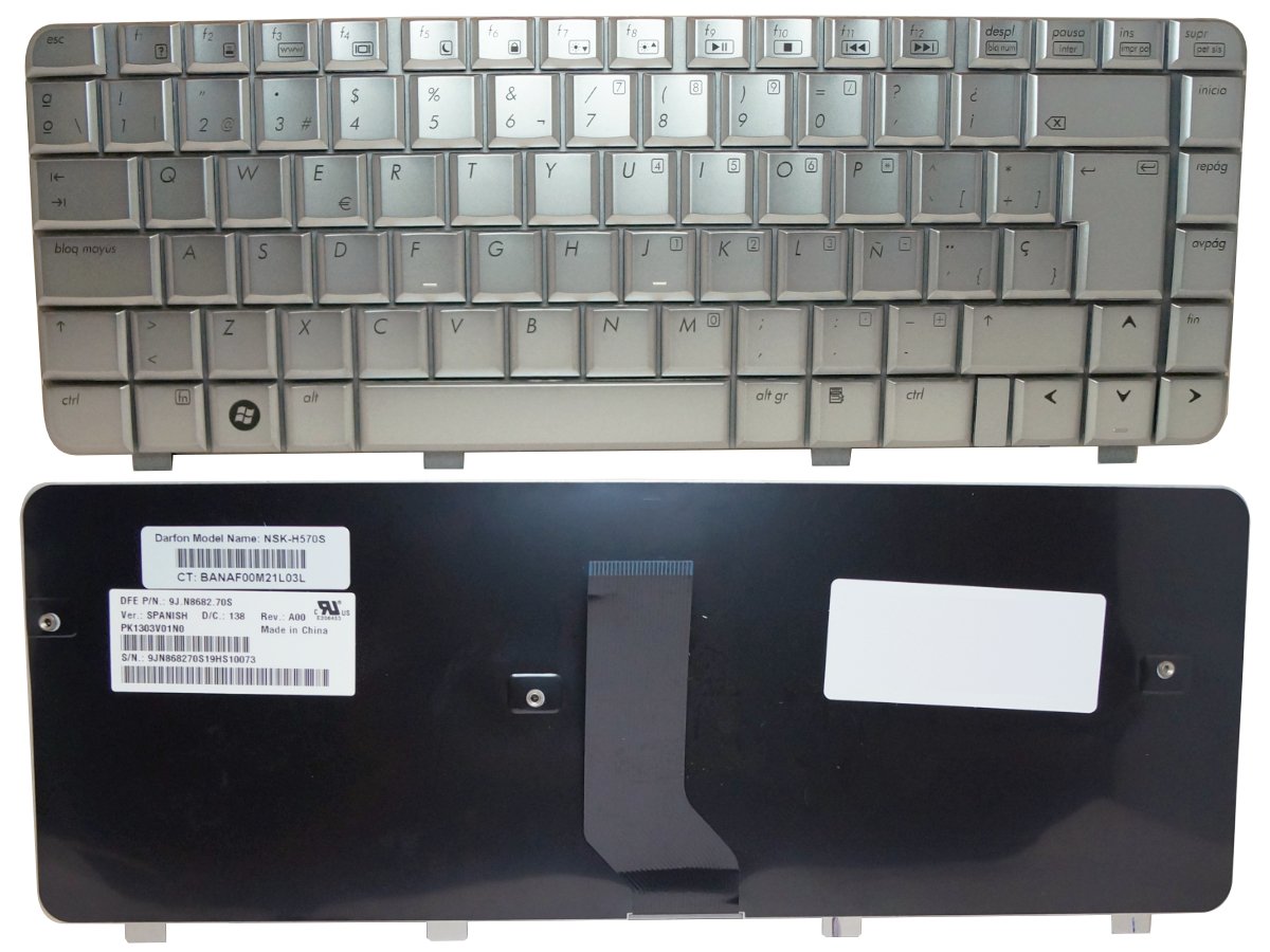TEC005 Teclado Plata Hp Dv4 1000 1200 1300 1400 1500 1600 2000