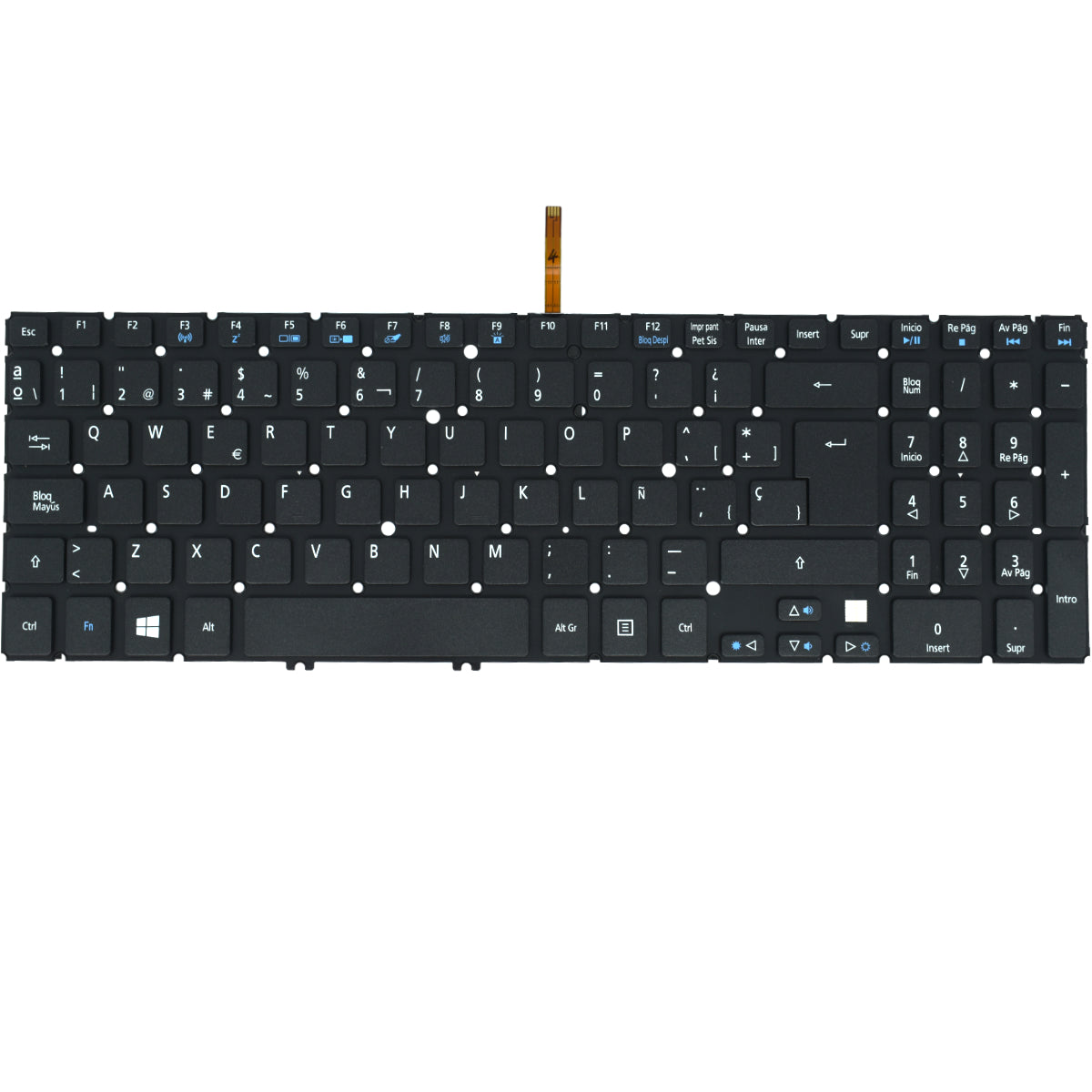 TEC068 Teclado color Negro (SP) para ACER V5-571 P V5-531 M5-581G M5-581T Backlight (Sin Marco)