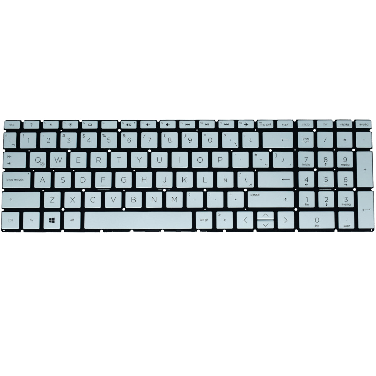 TEC073A Teclado color Plata (SP) para Hp 15-da 15-db 15-cs 15-db 15-cx 15-dr 250 G7 (ORIG) - Tecnología AltérCo