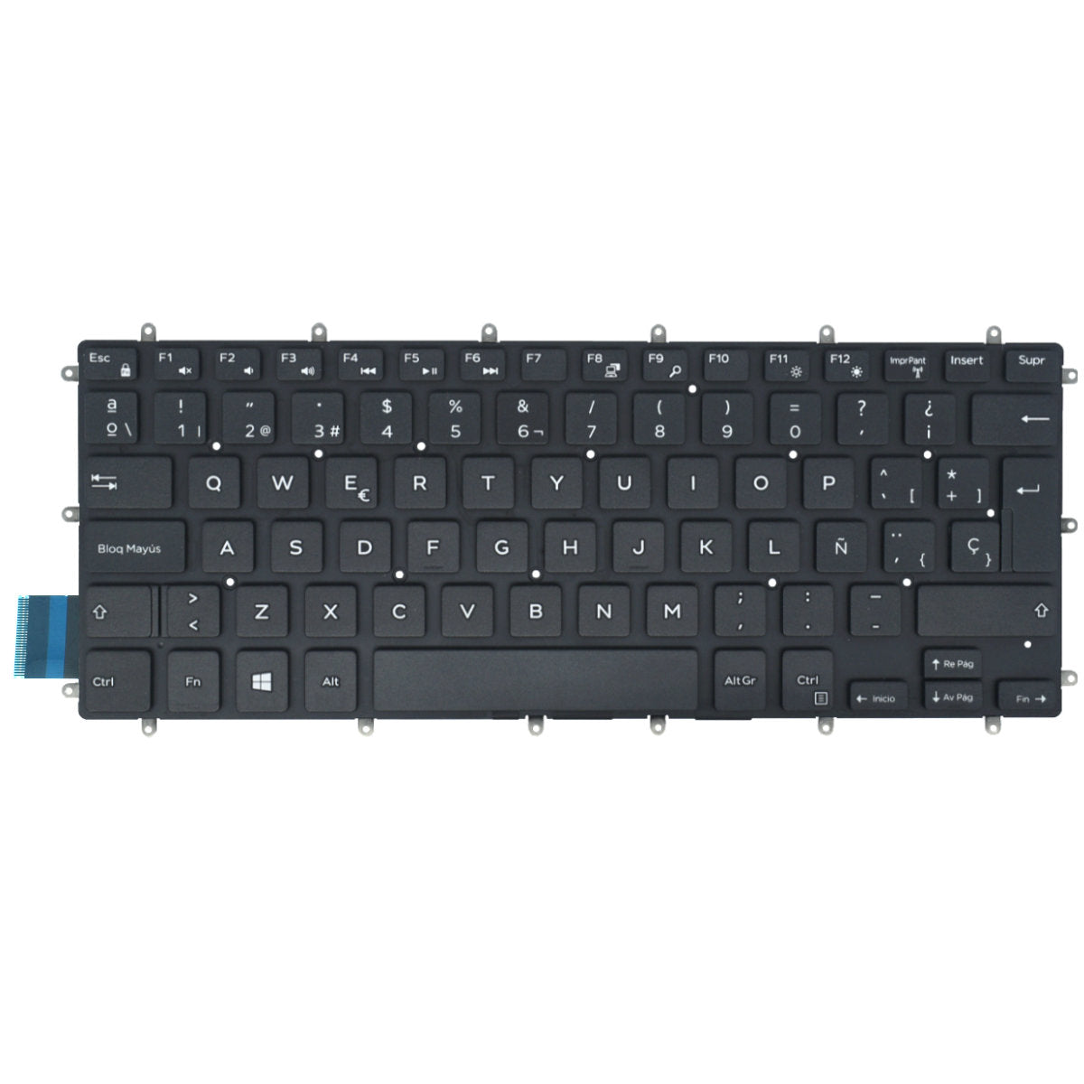 TEC079 Teclado color Negro (SP) para Dell Inspiron 14 7460 15 7460 7560 15 7570 7573 174tn Vista frontal