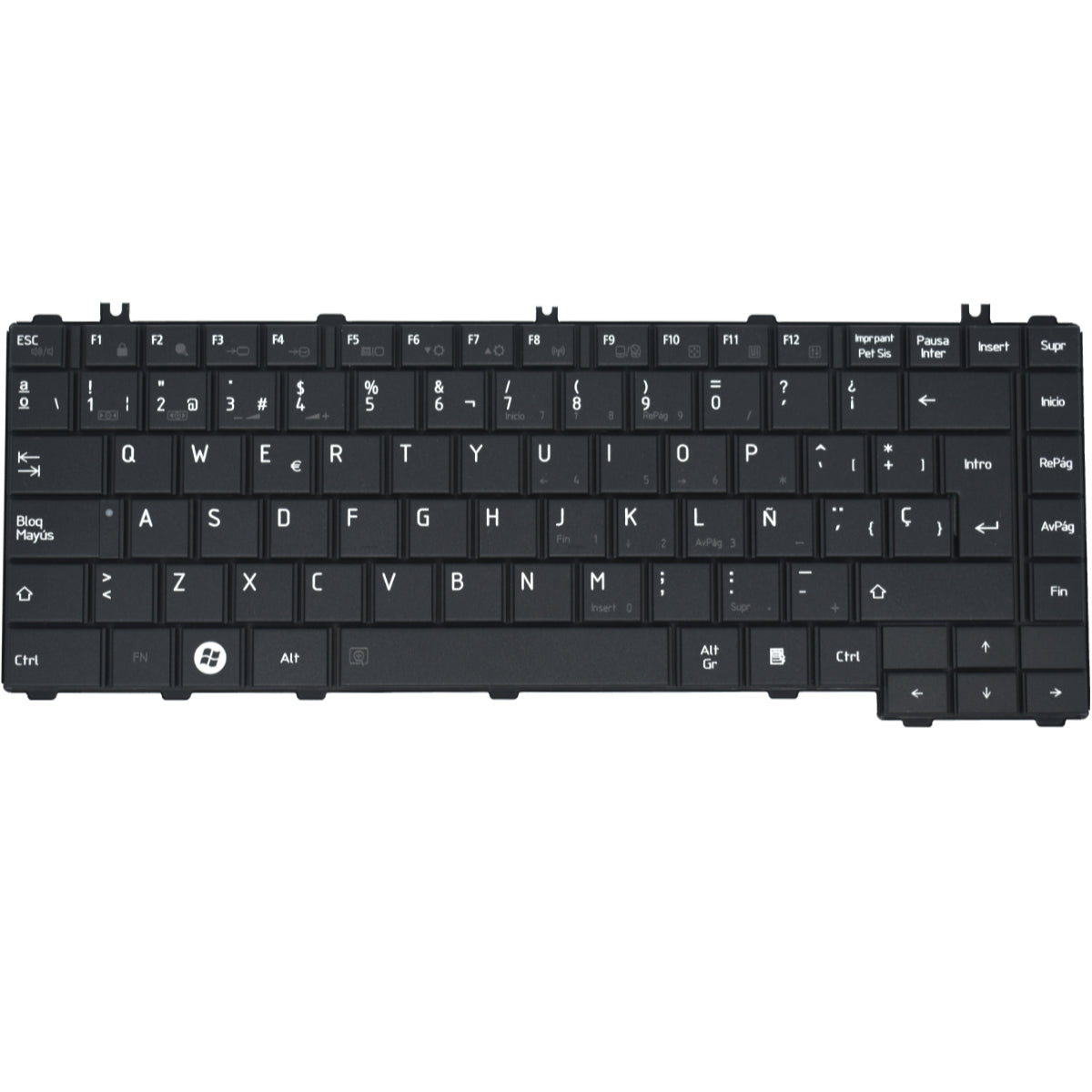 TEC255 Teclado color Negro (SP) para TOSHIBA Satellite C645D, Satellite C645, Satellite C640 - Tecnología AltérCo