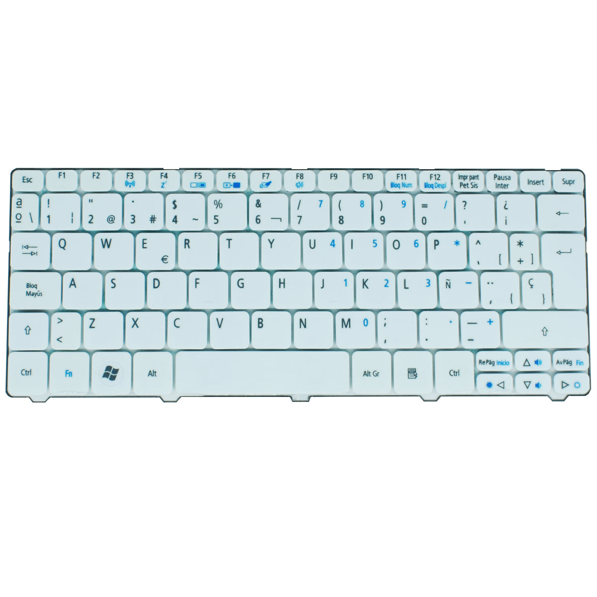 TEC474 Teclado color Blanco (SP) para ACER ONE 532H D255