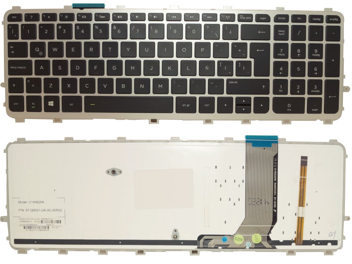 TEC503 Teclado Hp Envy 15-j 17-j 15j 17j 100 M6-n Iluminado Español