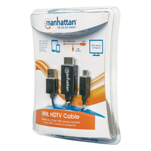 151498 Cable Manhattan Micro USB 5-pin - HDMI, con USB A para AlimentaciÇ?Ǭn, Negro