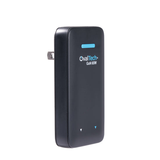 OV-S65W Adaptador de Corriente GaN 65W con puertos PD 3.0 & QC 4.0 Sin Cables (USB C + USB A) marca Ovaltech