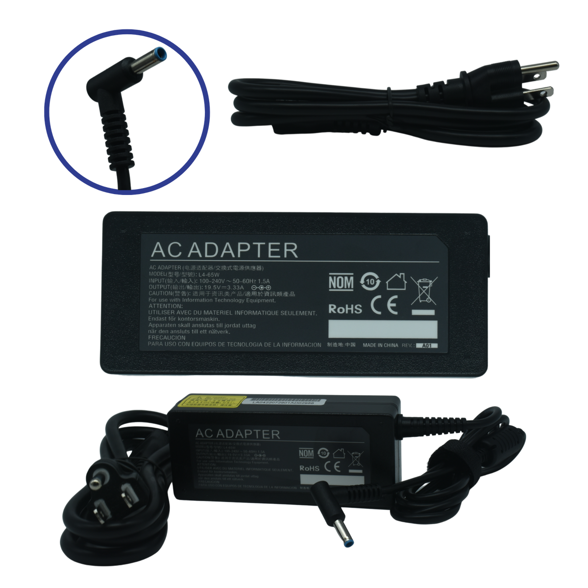 EK-L4-65W Adaptador de Corriente 65W 19.5V/3.33A (4.5*3.0) Marca EKO - Tecnología AltérCo