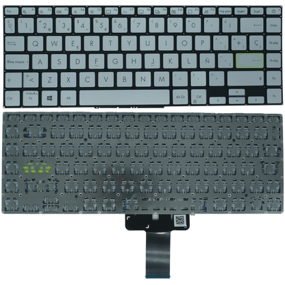 TEC129 Teclado color Negro (SP) par Asus VivoBook S14 S433 S433EA S433EQ S433FL S433FA S433JQ X421 PLATA