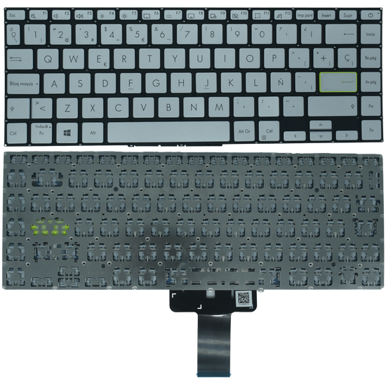 TEC129 Teclado color Negro (SP) par Asus VivoBook S14 S433 S433EA S433EQ S433FL S433FA S433JQ X421 PLATA