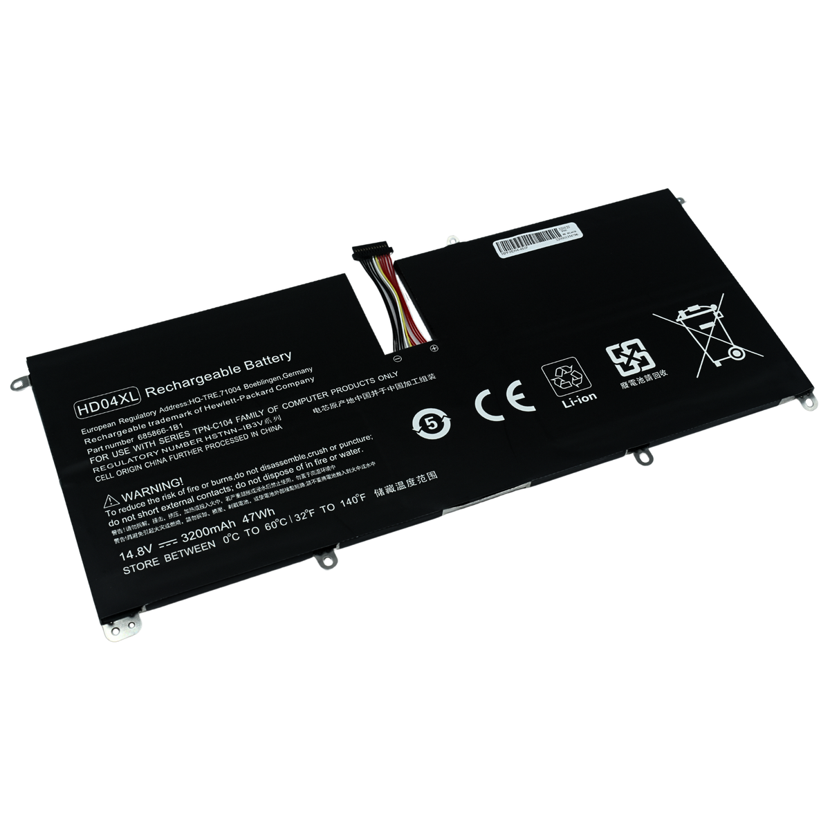 EKHHD04XL Bateria 14.8V para HP Envy Spectre XT 13-2000eg 13-2021tu 13-2120tu HD04XL