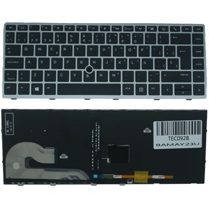 TEC092B Teclado color Negro (SP) para HP EliteBook 745 G5 745 G6 840 G5 846 G5 840 G6 846 G6.ZBook 14u G5 ZBook 14u G6 Backlight / Point Stick (Marco Plata) - Tecnología AltérCo