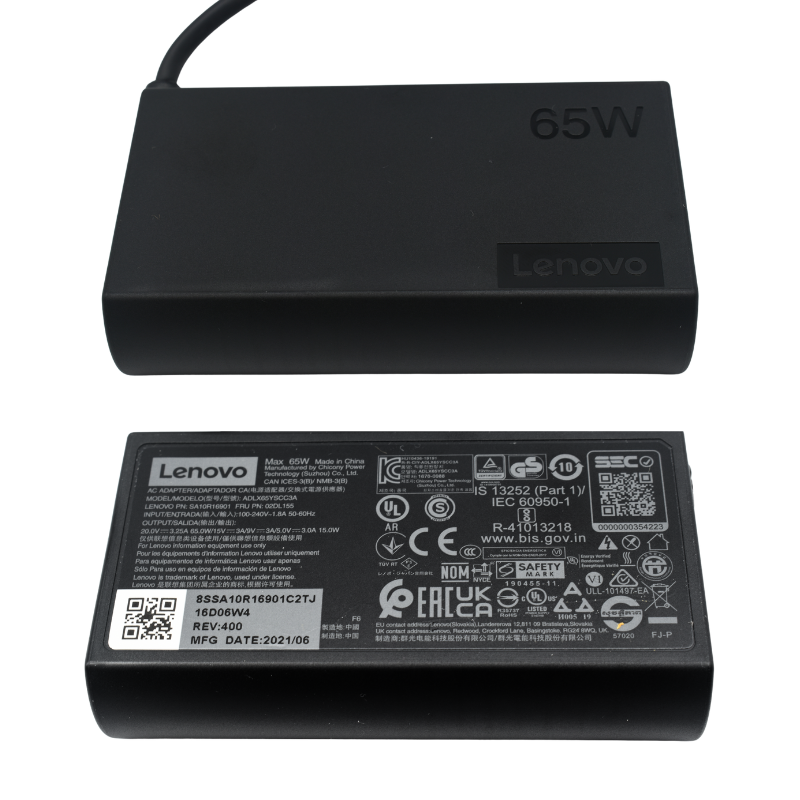 ADLX65YSCC2A Cargador Original Lenovo USB TIPO C 65W 3.25a 20V ADLX65YSCC2A *Sin Cable de Corriente