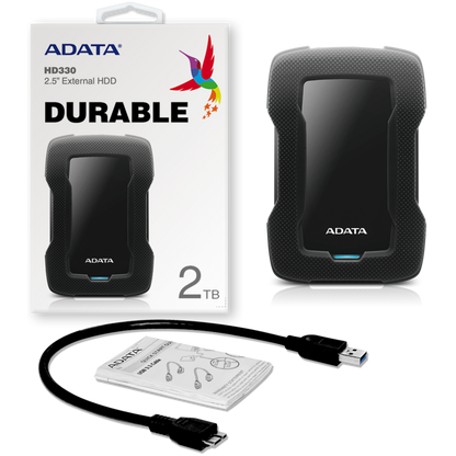 AHV300-2TU31-CBK Adata HD330-2TU31-CBK 2TB USB 3.1 Hard Drive Slim Color Negro
