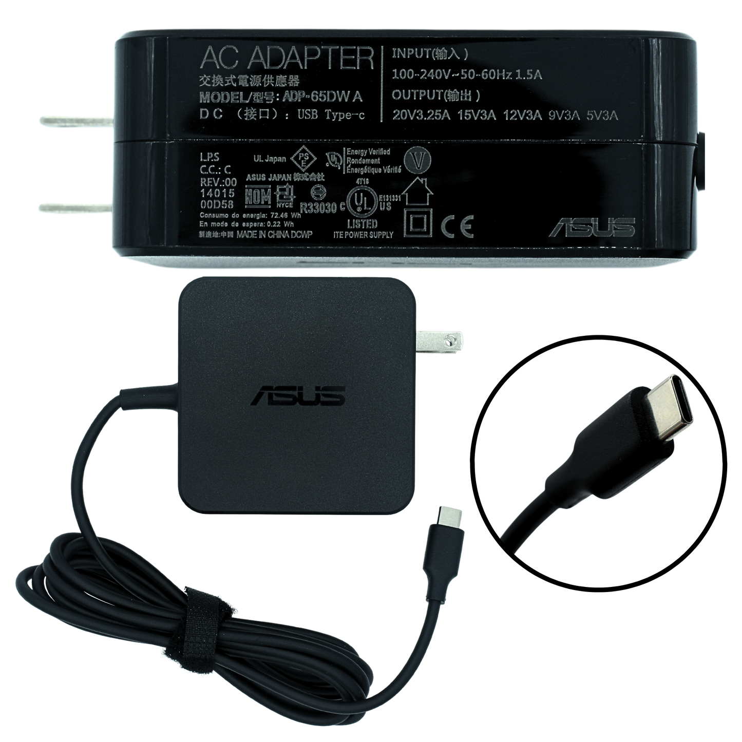 AO-AS65WC Adaptador Original 65W para ASUS 20V 3.25A TIPO C / USB C AC65-00