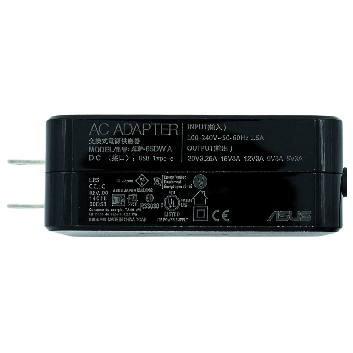 AO-AS65WC Adaptador Original 65W para ASUS 20V 3.25A TIPO C / USB C AC65-00