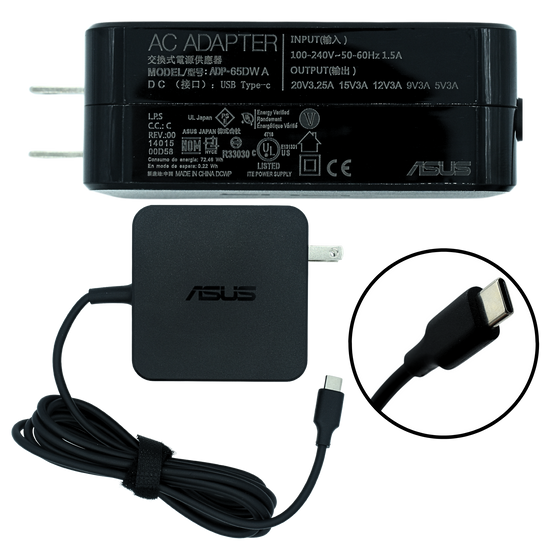 AO-AS65WC Adaptador Original 65W para ASUS 20V 3.25A TIPO C / USB C AC65-00