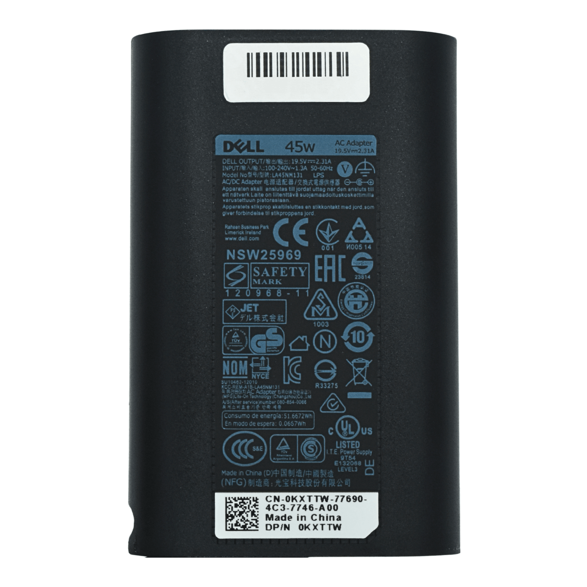 AO-DE45W Adaptador Original 45W para DELL 19.5V 2.31A (4.5X3.0) L4D 3RG0T