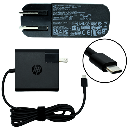 AO-HP65WC Adaptador Original 65W para HP 20V 3.25A TIPO C / USB C TPN-CA06 (CUADRADO)