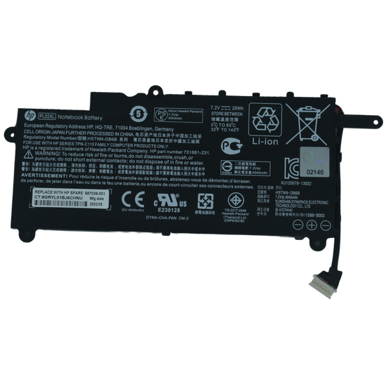 BO-PL02XL Bateria Original 7.6V HP Pavilion 11 X360 11-n x360 Series 11-n010dx PL02XL