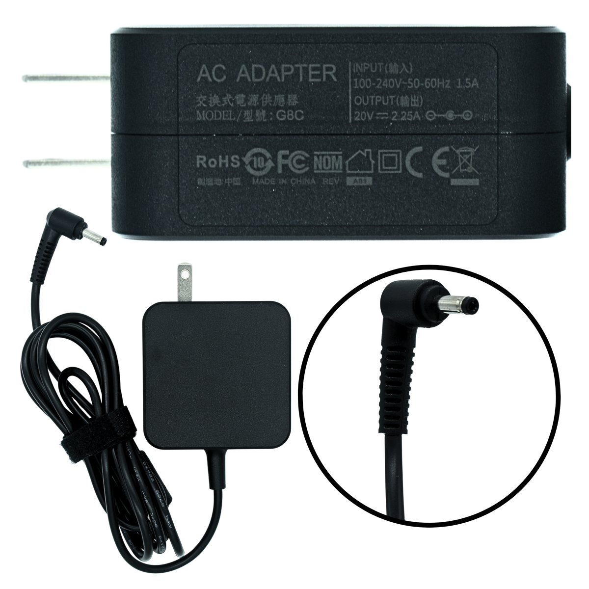 EK-G8C Adaptador de Corriente 45W 20V/2.25A (4.0*1.7) CUADRADO Marca EKO - Tecnología AltérCo