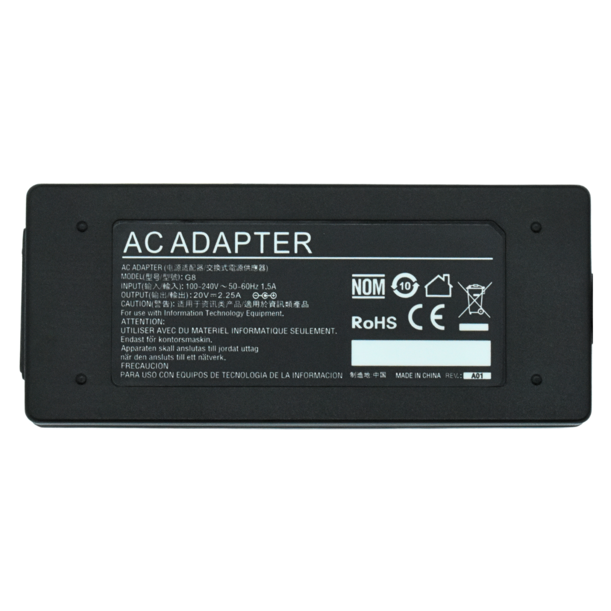 EK-G8 Adaptador de Corriente 45W 20V/2.25A (4.0*1.7) RECTANGULAR Marca EKO - Tecnología AltérCo