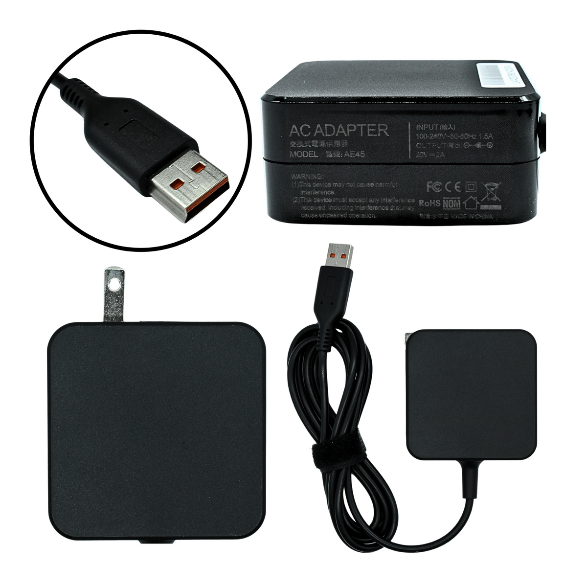EK-G9 Adaptador de Corriente 40W 20V/2A (LENOVO CUADRADA) Marca EKO - Tecnología AltérCo