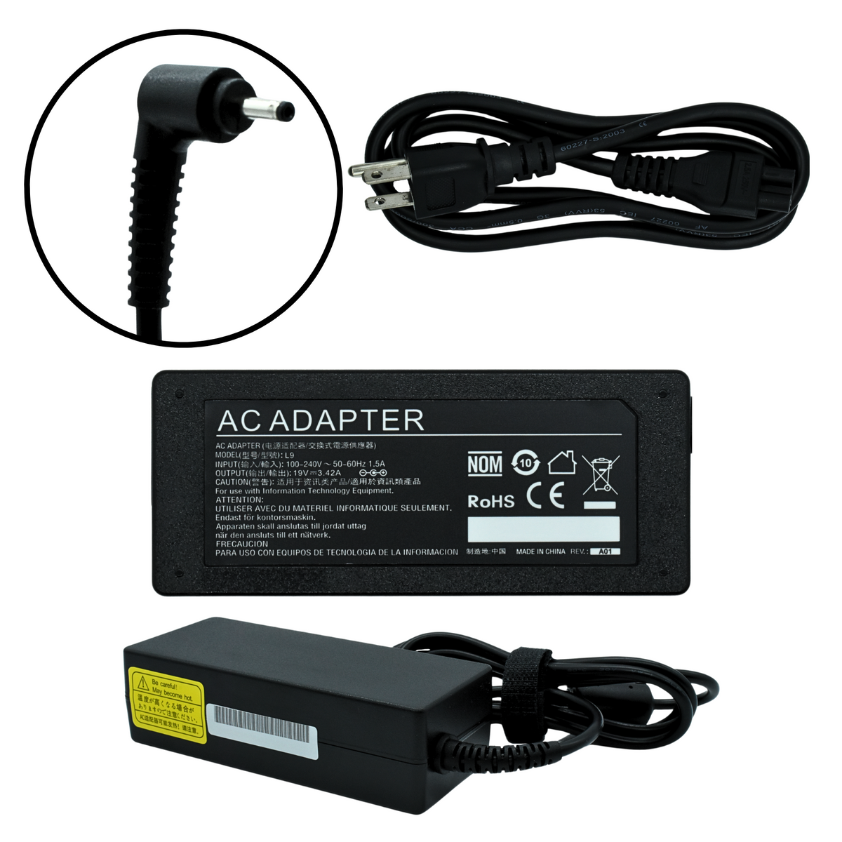 EK-L9 Adaptador de Corriente 65W 19V-3.42A (3.0*1.1) Marca EKO - Tecnología AltérCo