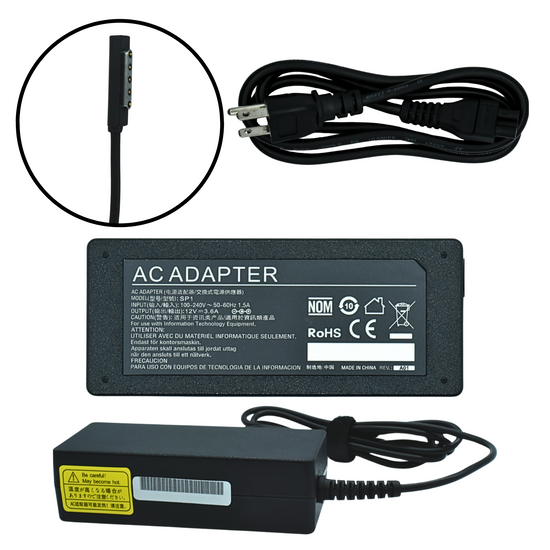 EK-SP1 Adaptador de Corriente 12v 3.6a (Plug Magnetico 2.7x3.5mm) Surface Pro 1 Y Pro 2 Marca EKO