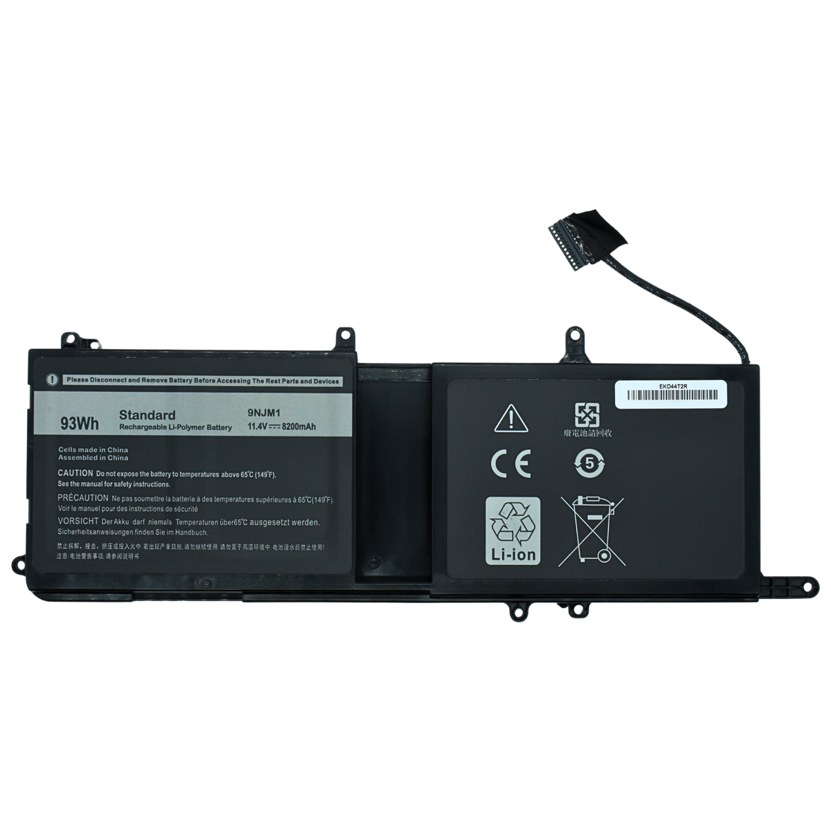 EKD44T2R Bateria Interna (P) 15.2V para Dell Alienware 17 R4 R5 15 R3 R4 44T2R 9NJM1
