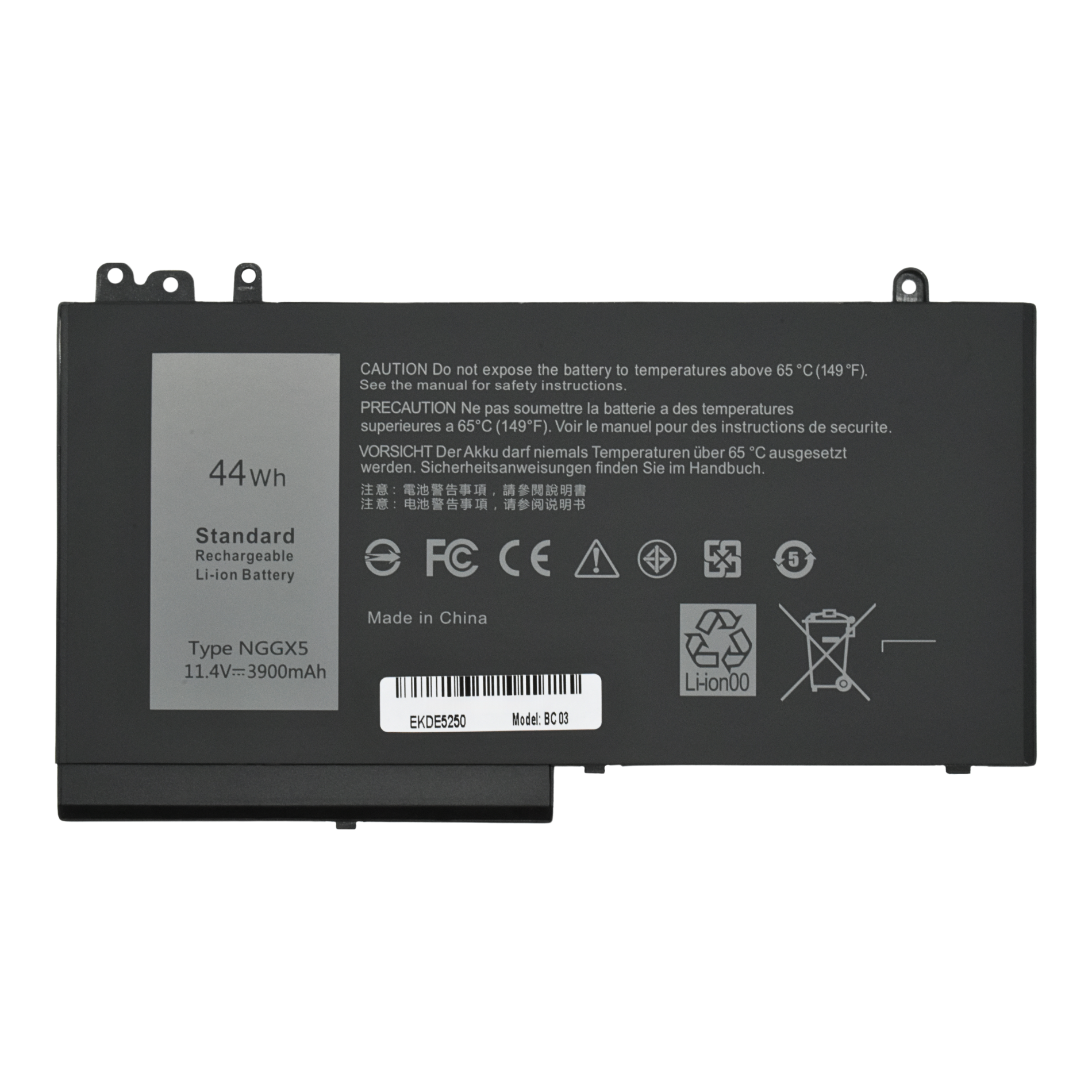 EKDE5250 Bateria 11.4V 3000mA para Dell Latitude E5250 E5270 E5470 E5270 Series W9FNJ RDRH9 53VJ6 451-BBUL RDRH9 0JY8D6 NGGX5 - Tecnología AltérCo