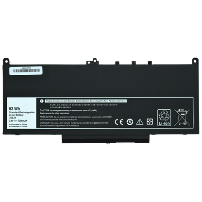 EKDE7470  Bateria Interna (P) 7.6V para Dell Latitude E7270 E7470 Series R1V85 451-BBSX 451-BBSY 451-BBSU MC34Y J60J5 - Tecnología AltérCo